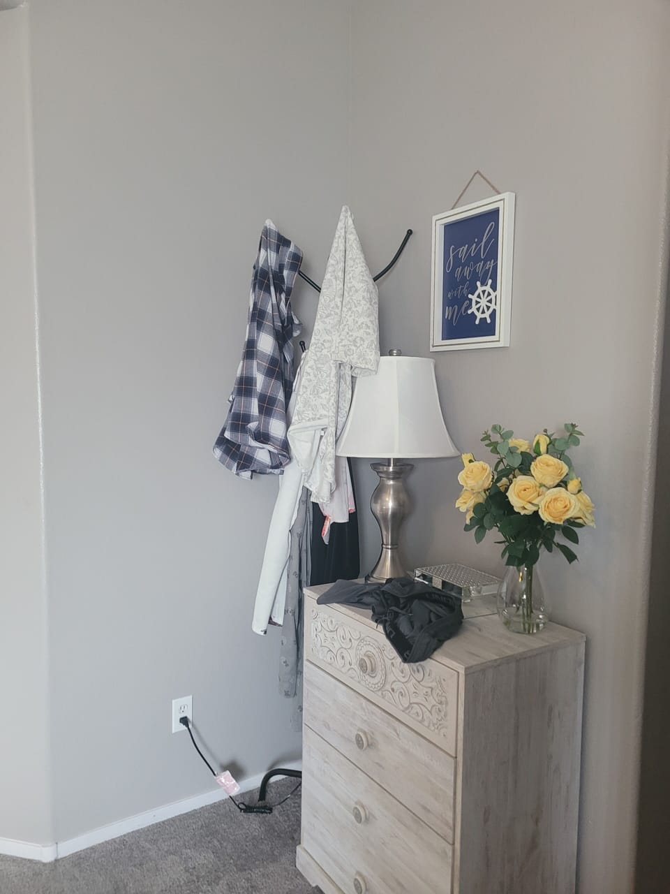 Coat Rack in Master Bedroom to hang clothes 