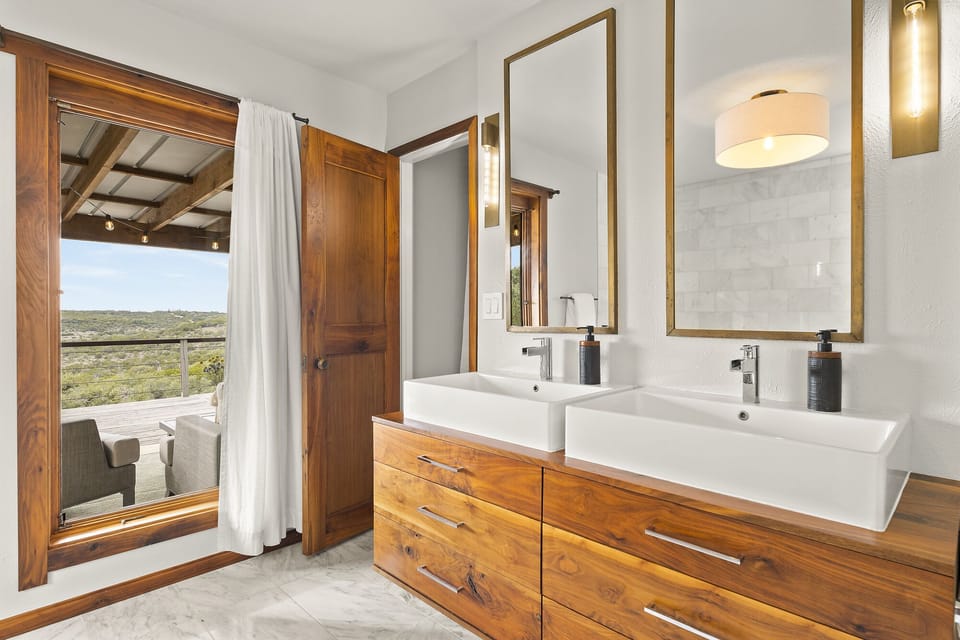 Main house, master bathroom, ensuite and double vanity