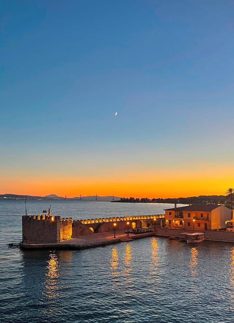 Nafpaktos port by night