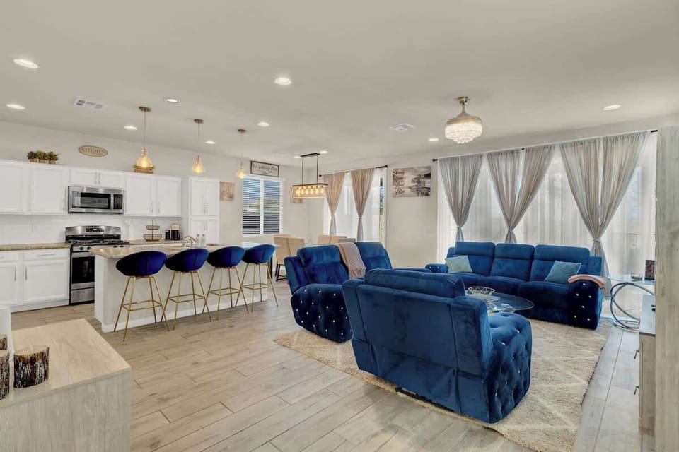 Airy open concept interior.