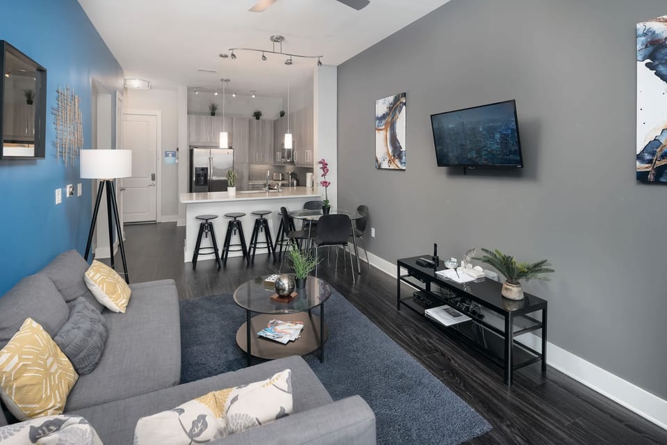 The Trifecta | Living room | Stylish living room with L-shape sofa bed