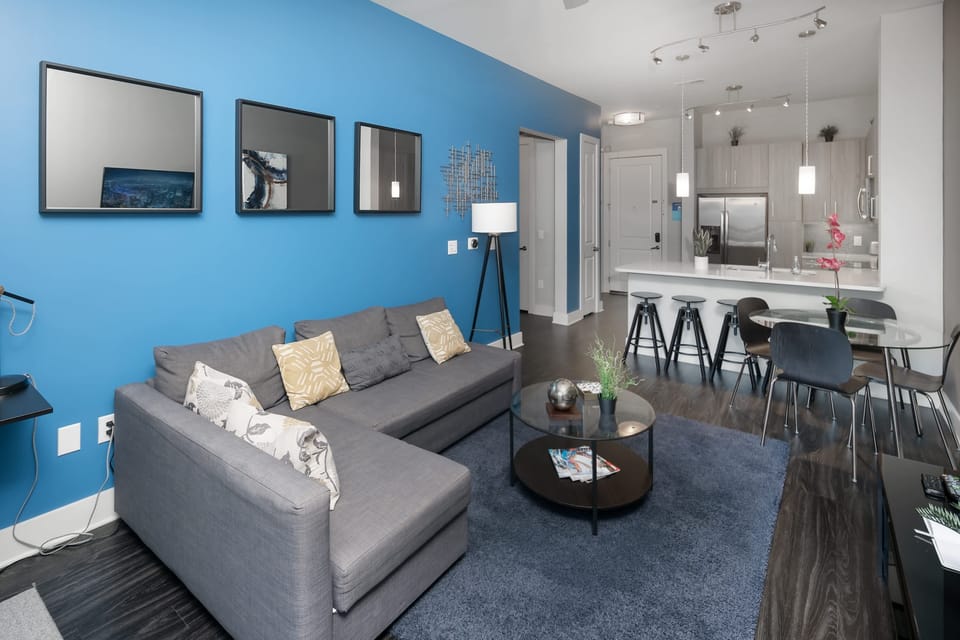 The Trifecta | Living room | Stylish living room with L-shape sofa bed