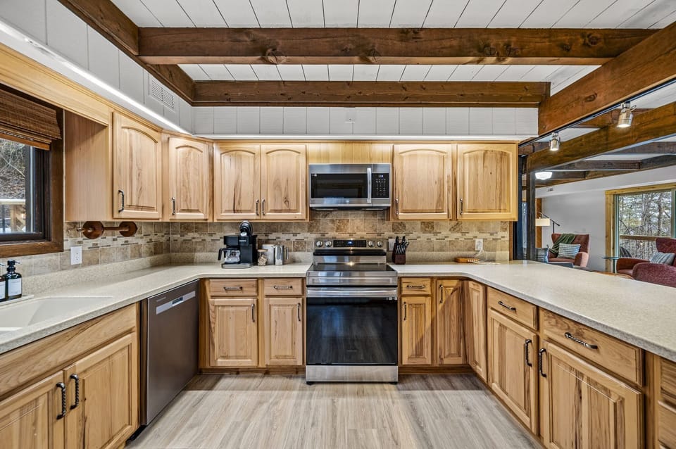 Our kitchen is well equipped and has plenty of counter space!