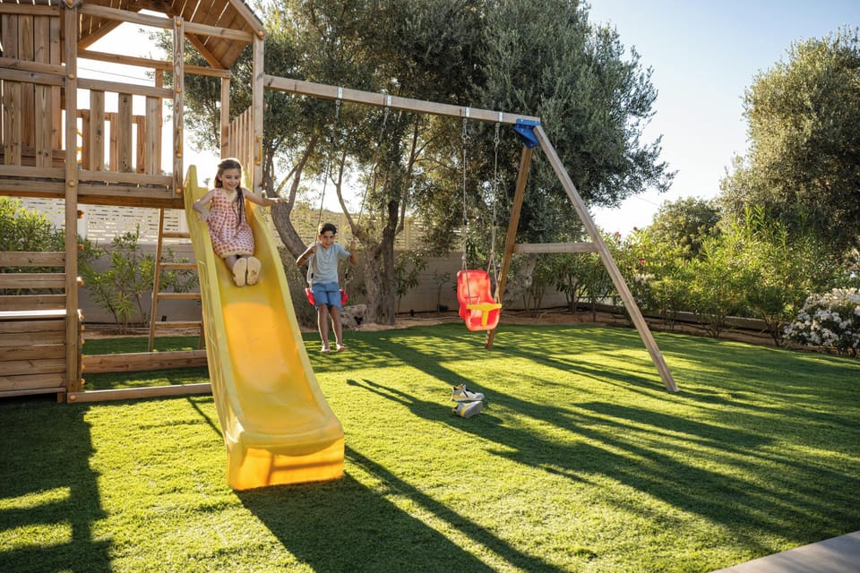 Outdoor playground on the lawn for our young guests!