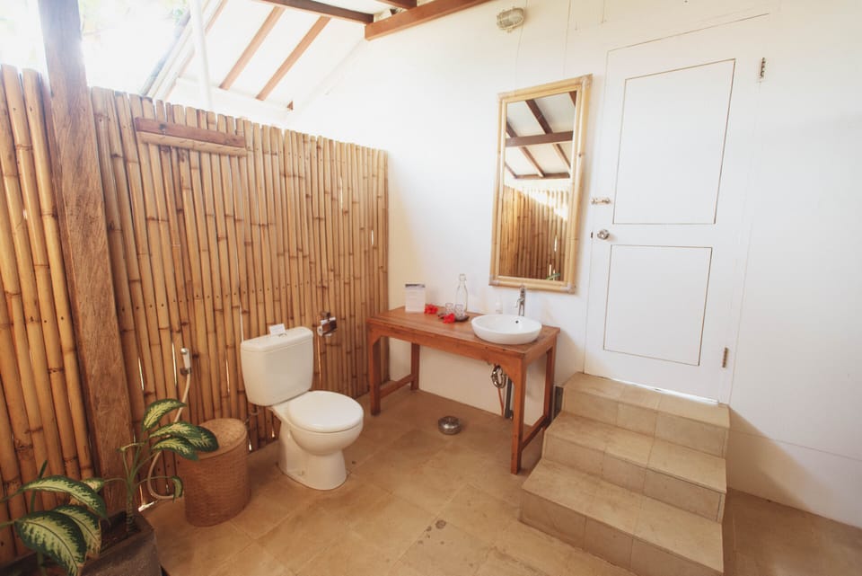 Deluxe Double or Twin Room, Garden View (Hill Side Bungalow) | Bathroom | Shower, towels, soap, shampoo