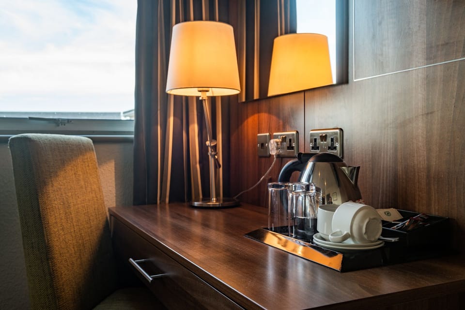 Hypo-allergenic bedding available, desk, laptop workspace, WiFi (free)