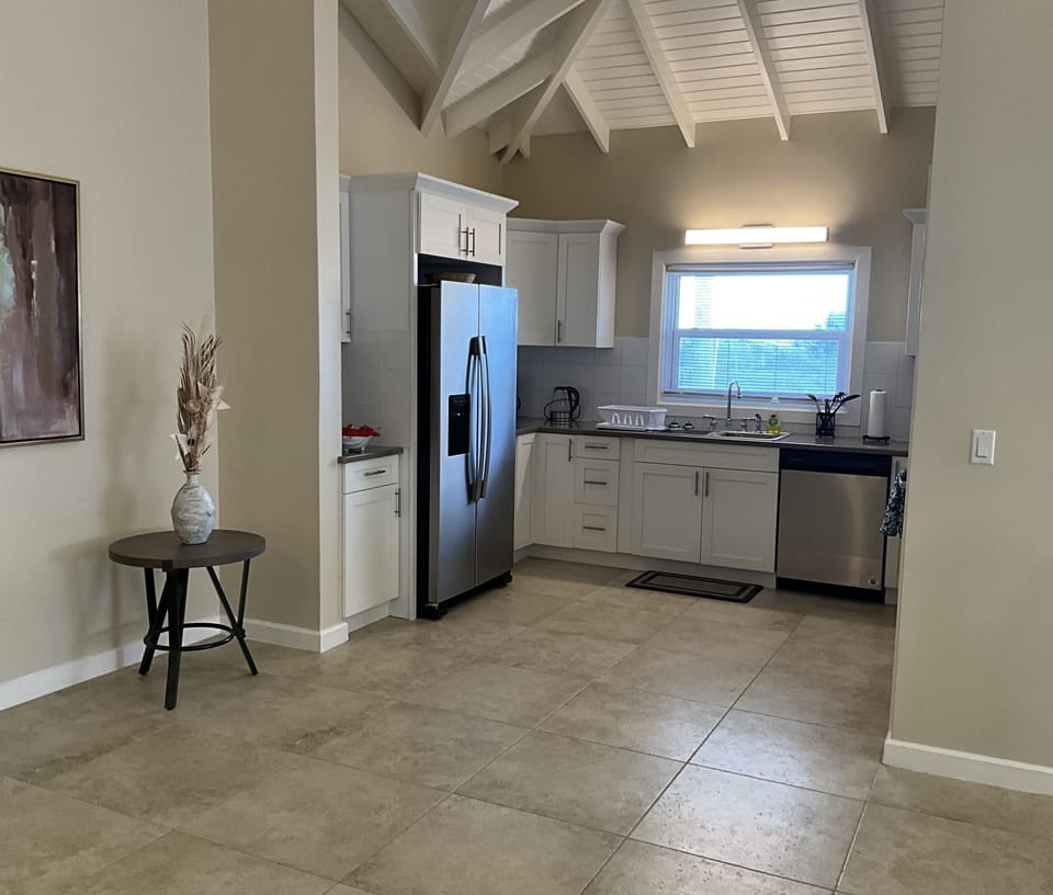 Fully functional kitchen with stainless steel appliances