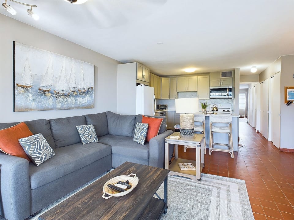 spacious living area + additional sofa bed