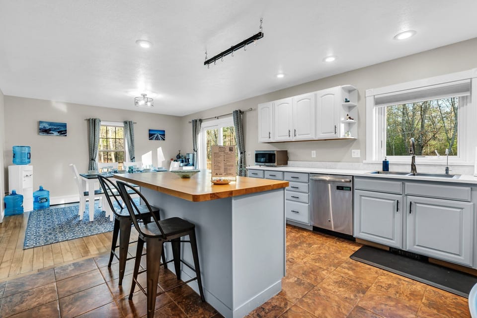 Our spacious kitchen is fully equipped with all cooking and dining essentials.