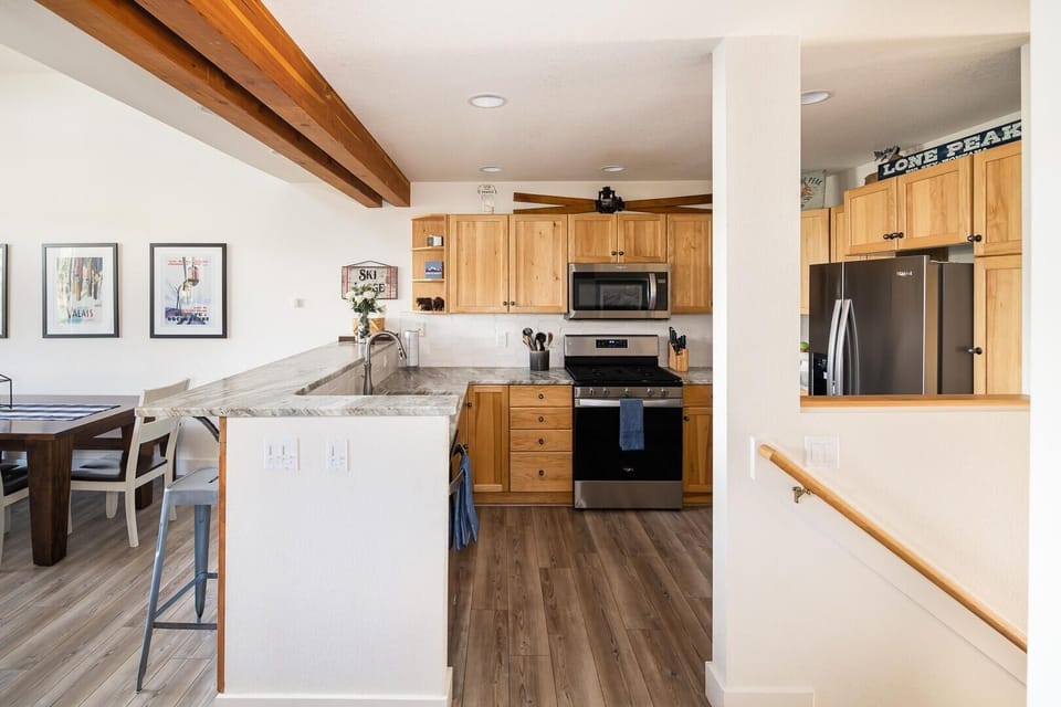 Indoors, Kitchen, Floor, Flooring, Ceiling Fan