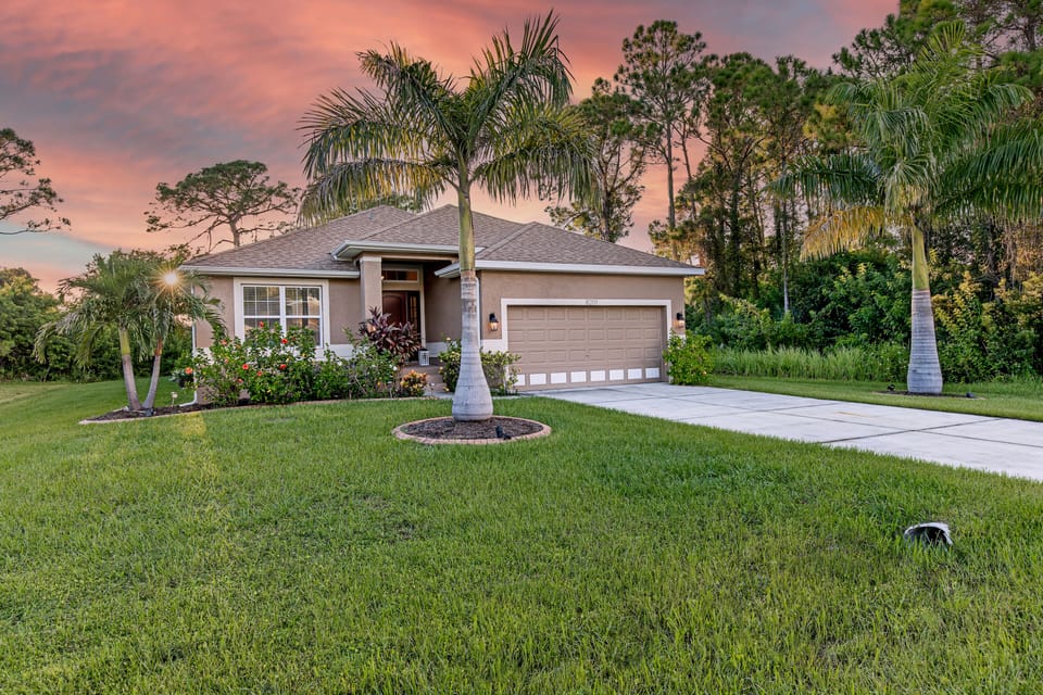 Front of the home with no backyard neighbors or the right side of the house