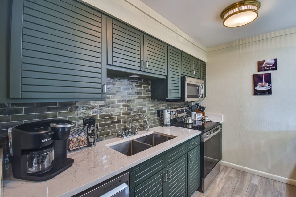 Kitchen | Community Perks | Private Balcony | Close to Ski Resort