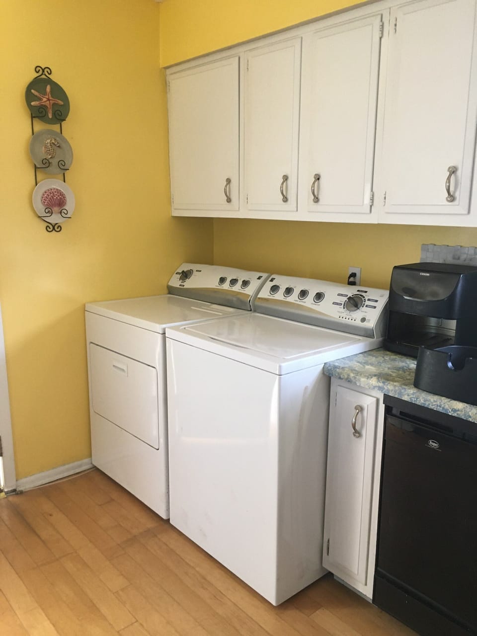 Washer and dryer.
