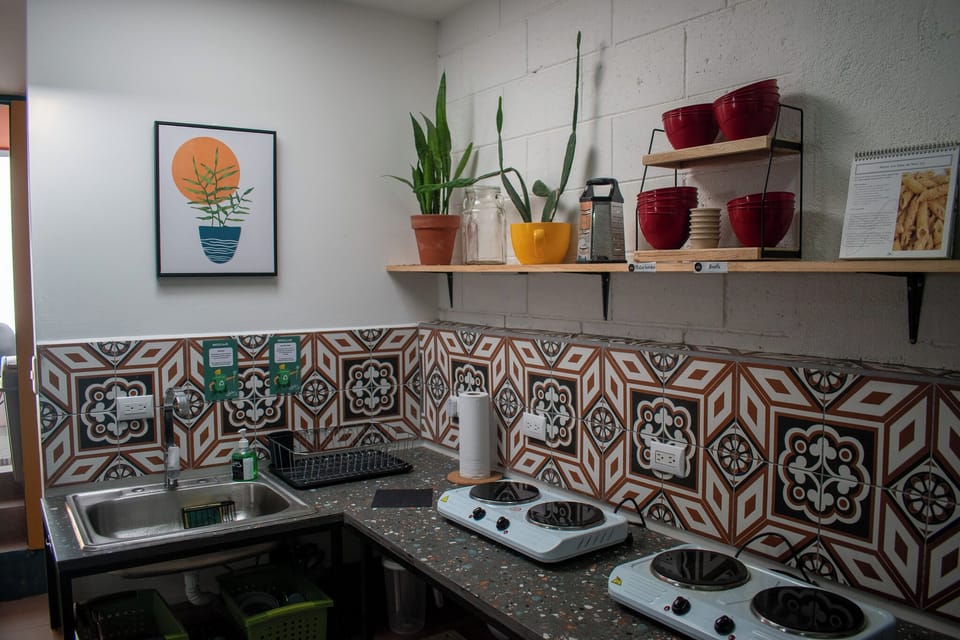 Double Room, 1 Queen Bed, Private Bathroom | Shared kitchen | Full-size fridge, microwave, oven, stovetop