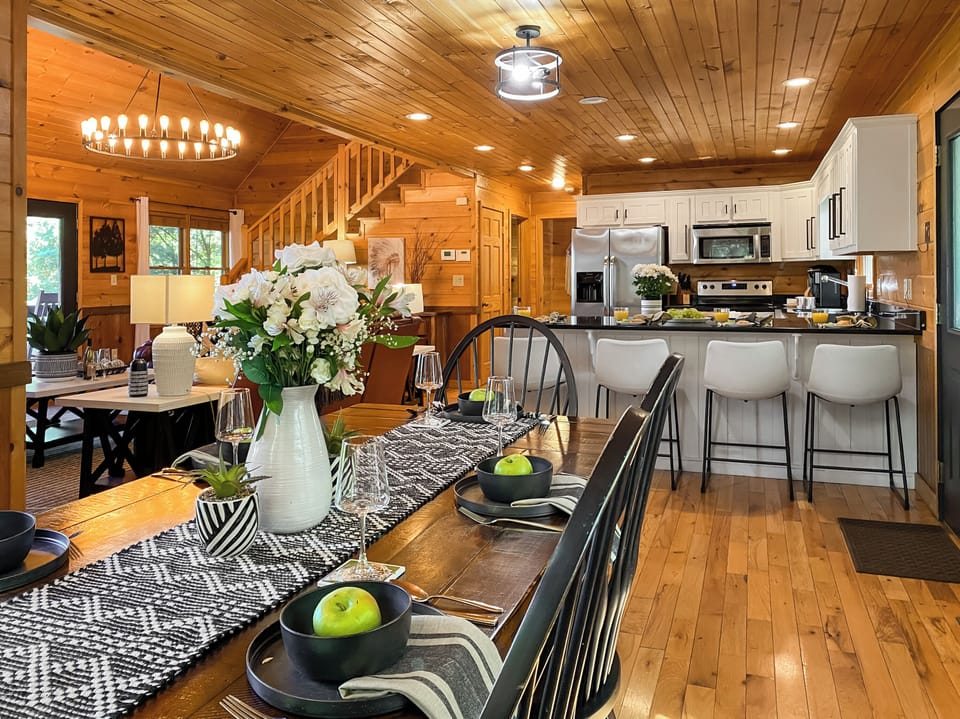 The newly remodeled gourmet kitchen…