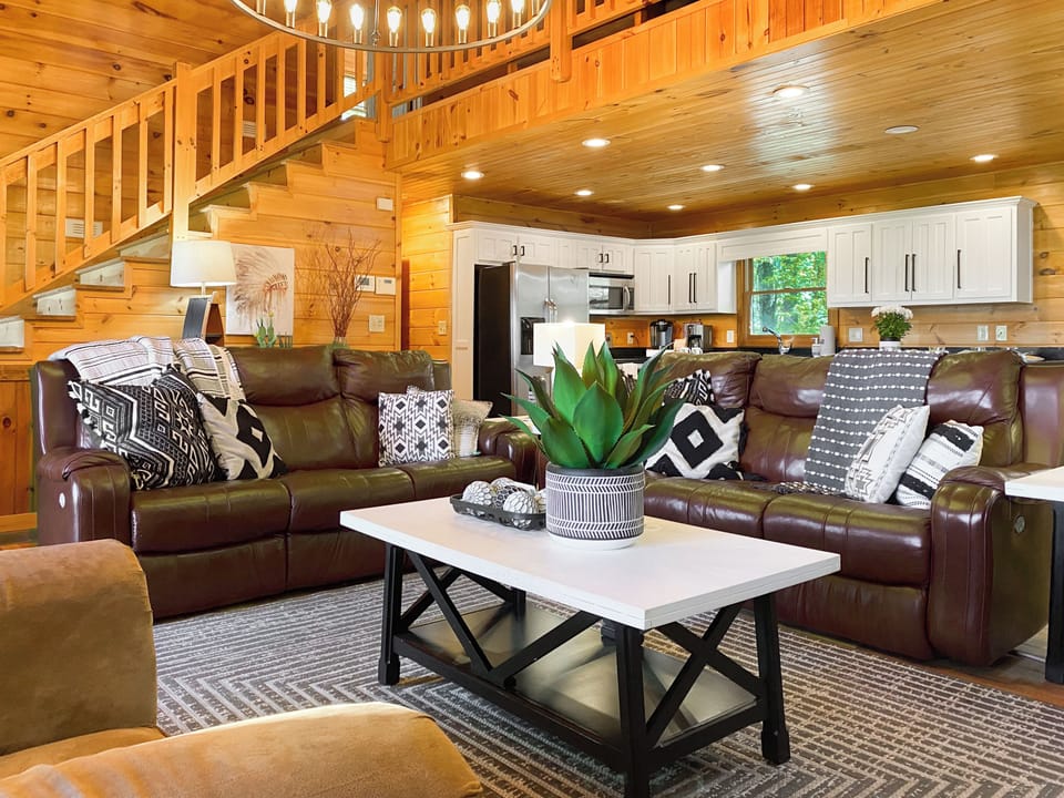 “The Cherokee Rose cabin is where comfortable designer décor…