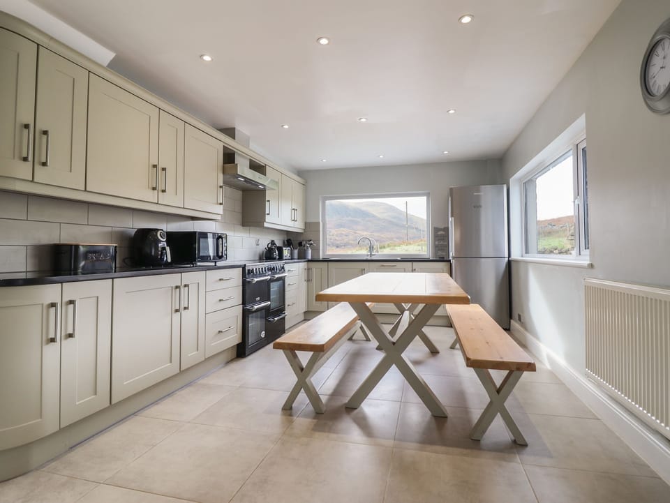 Fridge, dishwasher, electric kettle, toaster