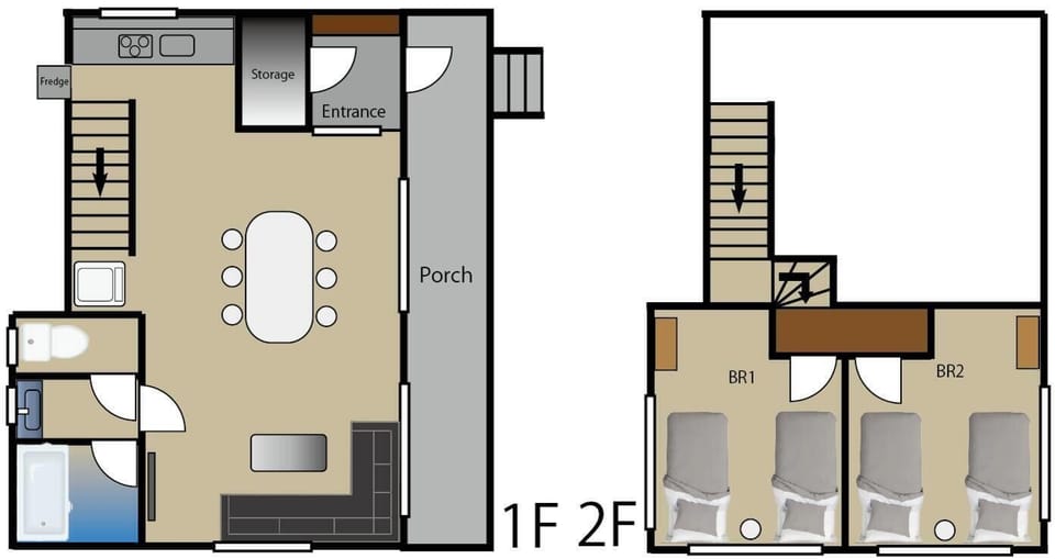 Basic Cabin, 2 Bedrooms | Floor plan