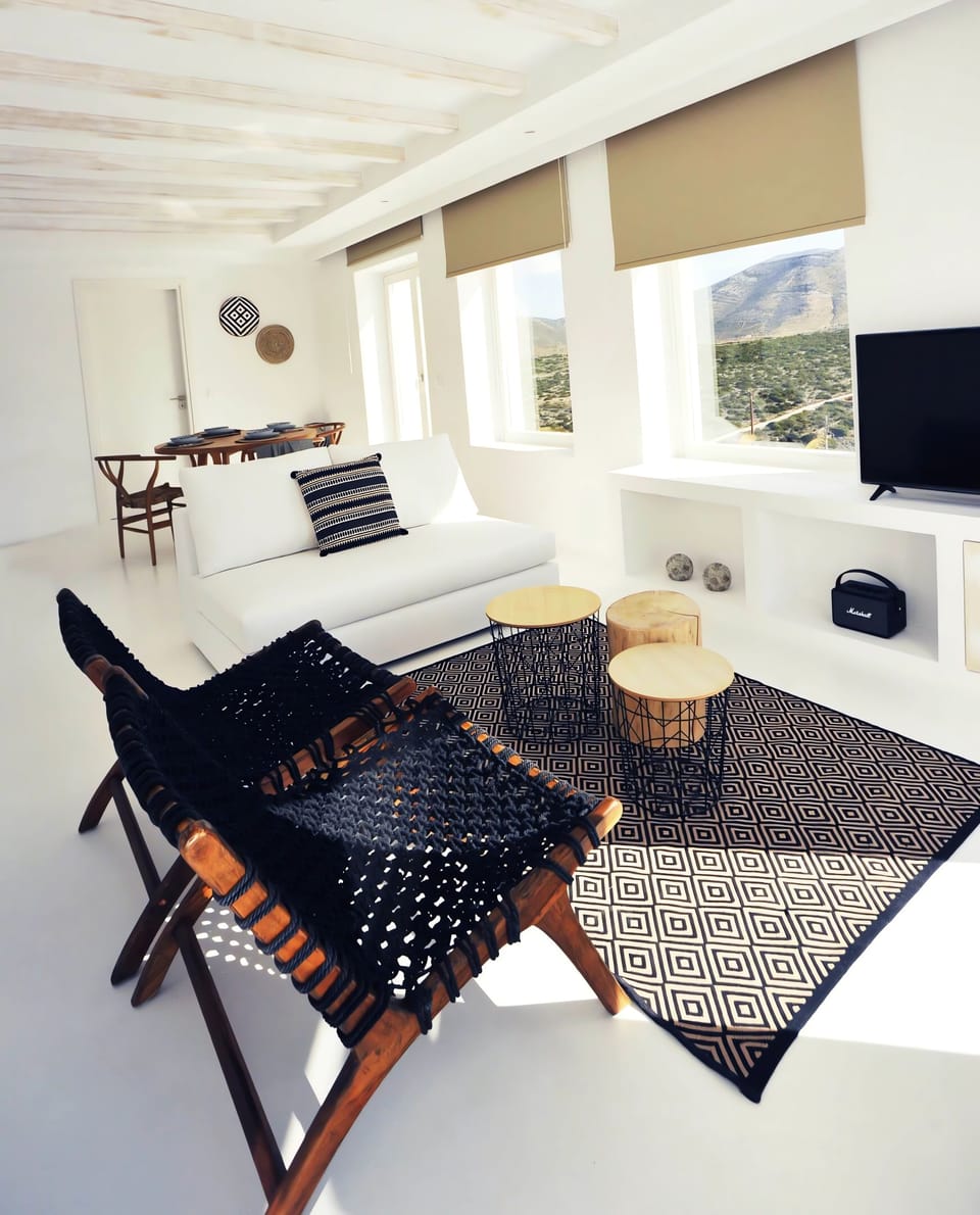 Panoramic Suite | Living area | 45-inch flat-screen TV with satellite channels, Netflix