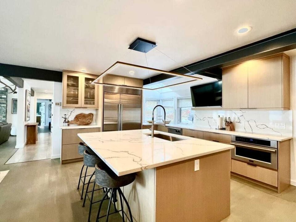 Sleek, high end cabinets and appliances