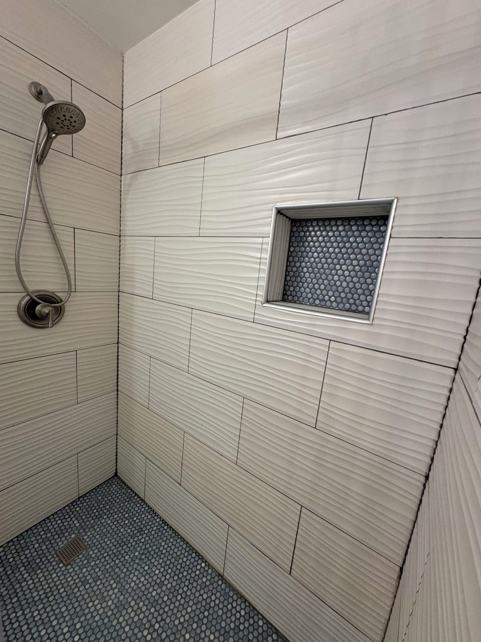New shower off living room