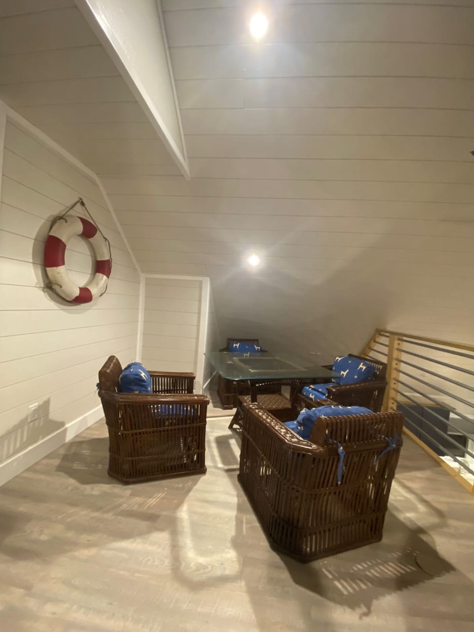 Loft lounge area. Great spot to build a puzzle or play a board game!