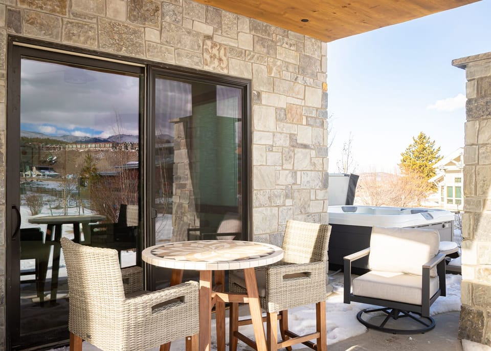 Enjoy the fresh air, views, grill your meal, or soak in the hot tub on our patio