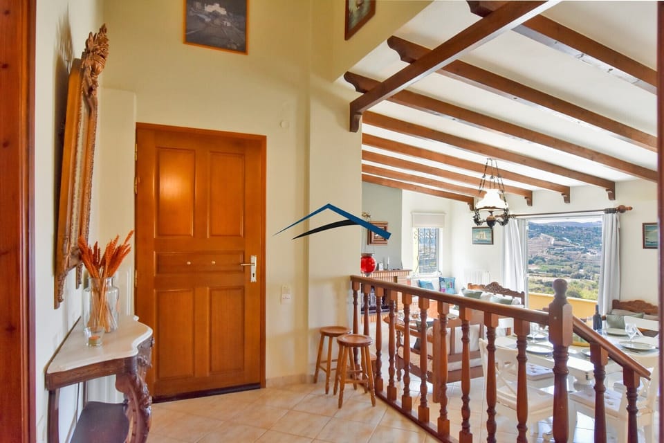The entrance to the house and the living room