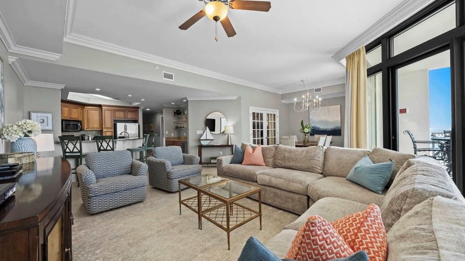 Living room has balcony access