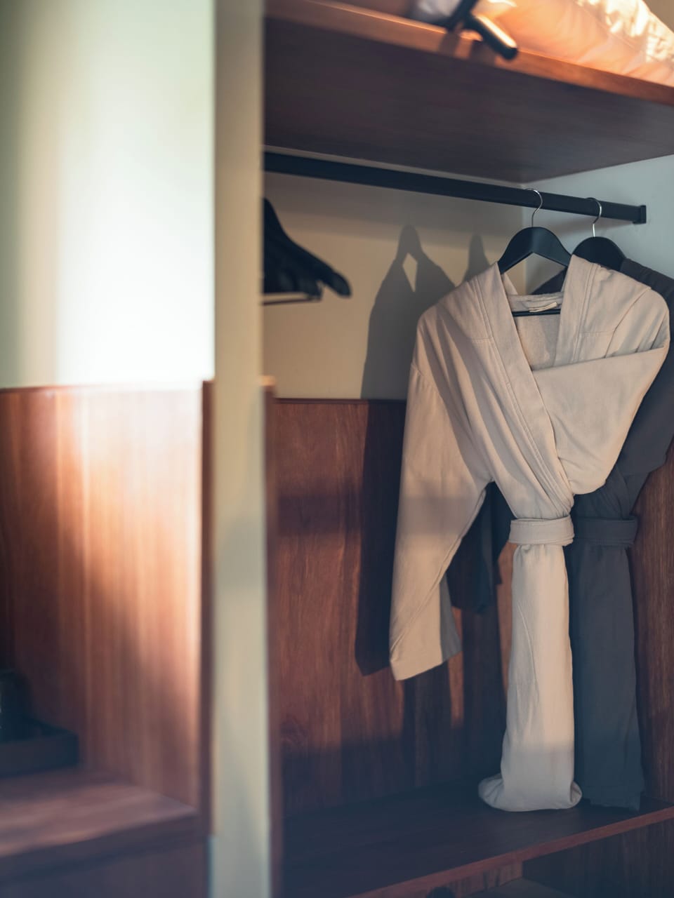 Shower, hair dryer, slippers
