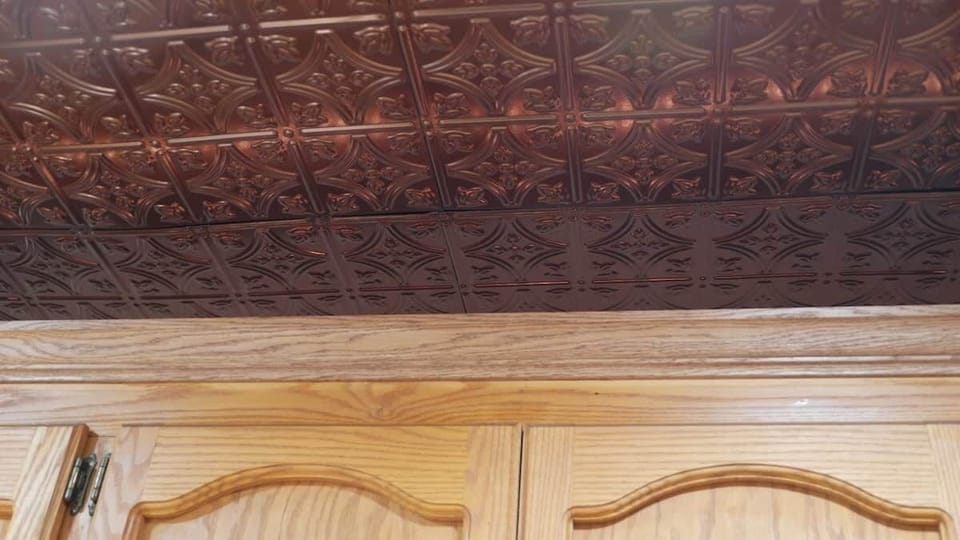 Copper kitchen ceiling