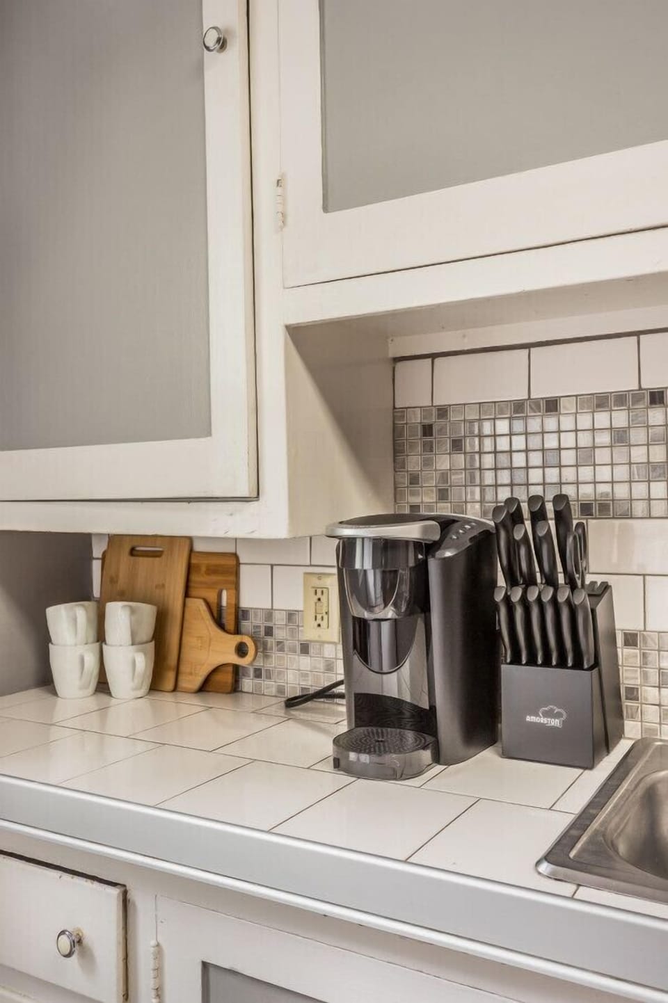 Fuel your day with a delightful cup of coffee from our charming coffee station.