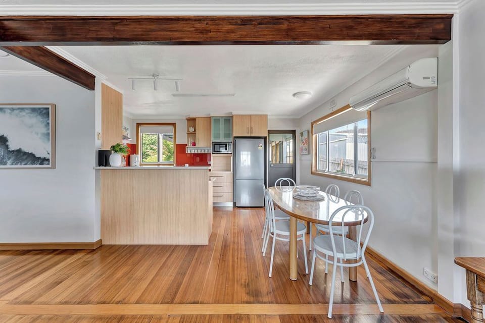 Open living-kitchen-dining space