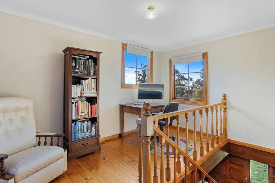 Feel free to use the upstairs area to set up your laptop and stay productive at the dedicated workspace.