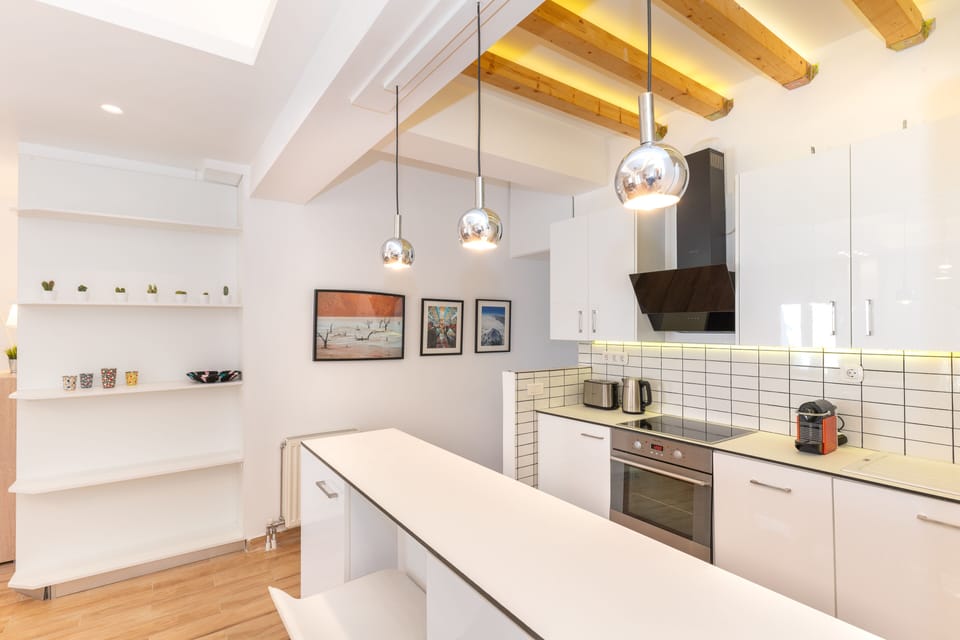 Superior Apartment | Private kitchen | Fridge, oven, stovetop, dishwasher