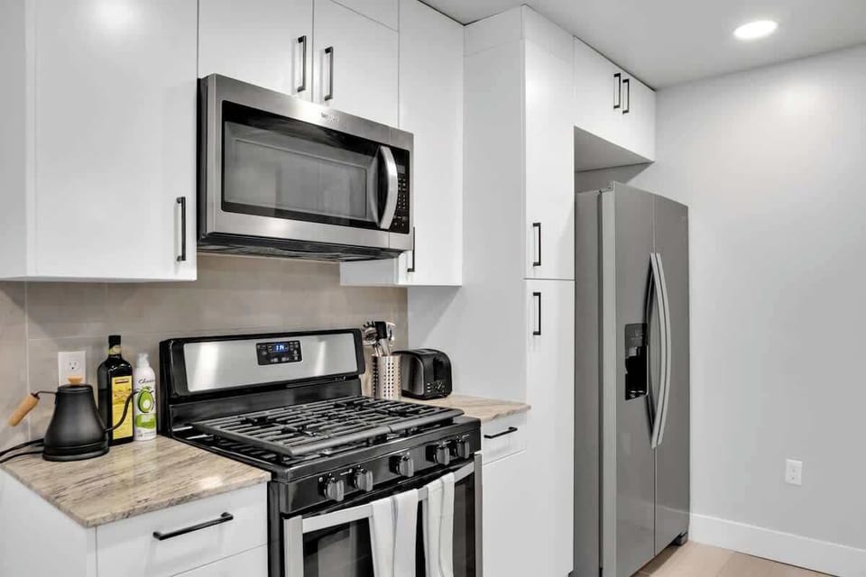 Stove top with kitchen essentials