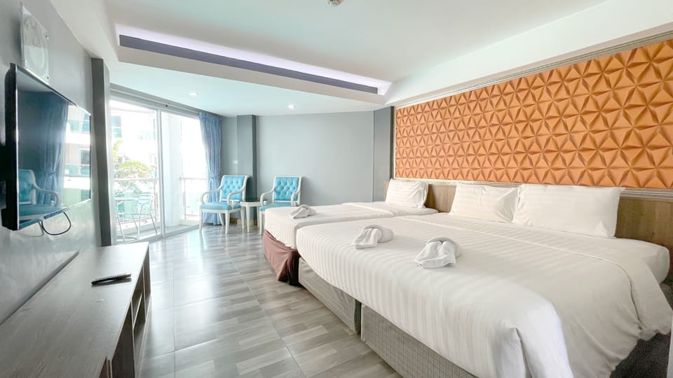 Deluxe Triple Room, Pool View | In-room safe, free WiFi, bed sheets