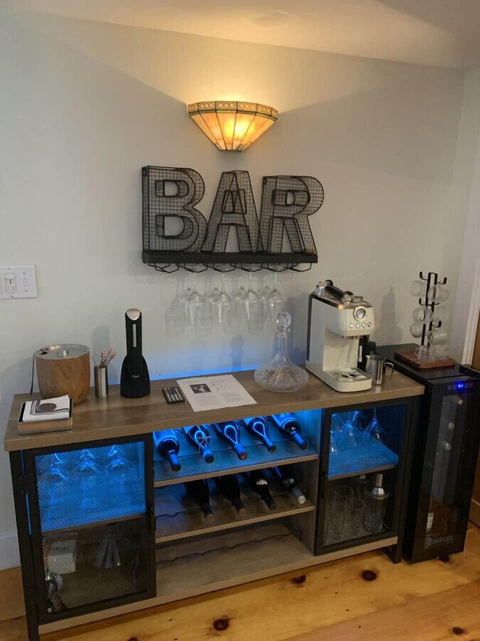 Downstairs wet & wine bar with espresso service in the Family Room