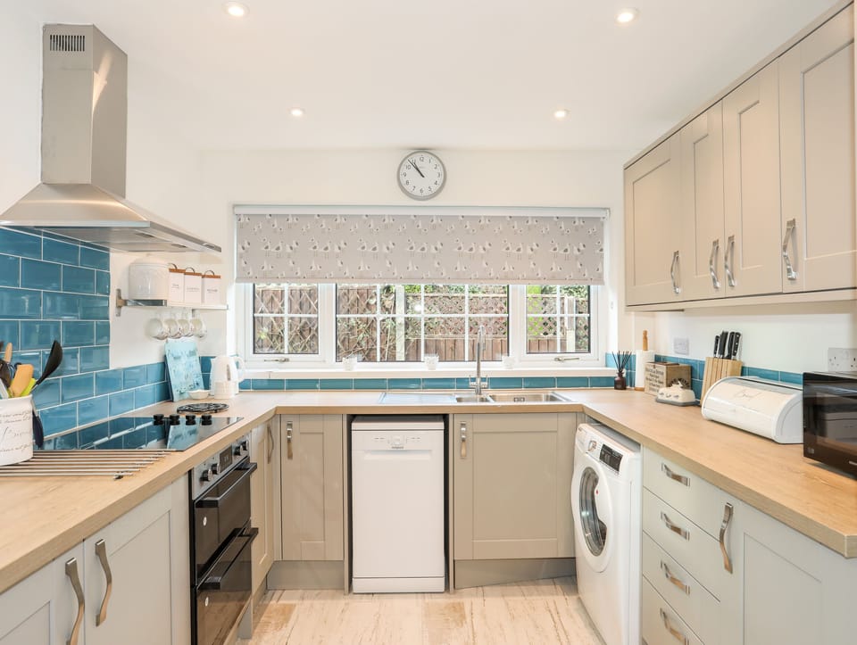 Fridge, dishwasher, electric kettle, toaster