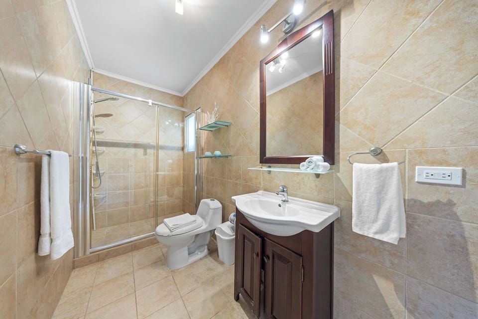 Step into serenity: Our bathroom is more than a space; it's a sanctuary of calmness and beauty.