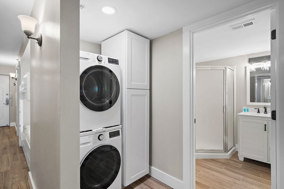 Washer dryer inside the unit