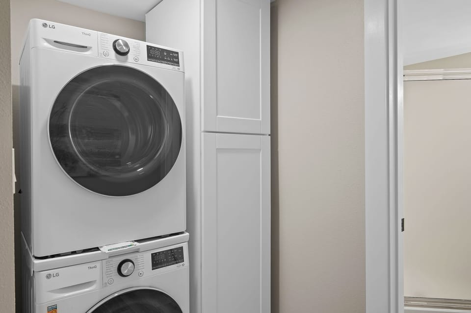 Washer dryer inside the unit