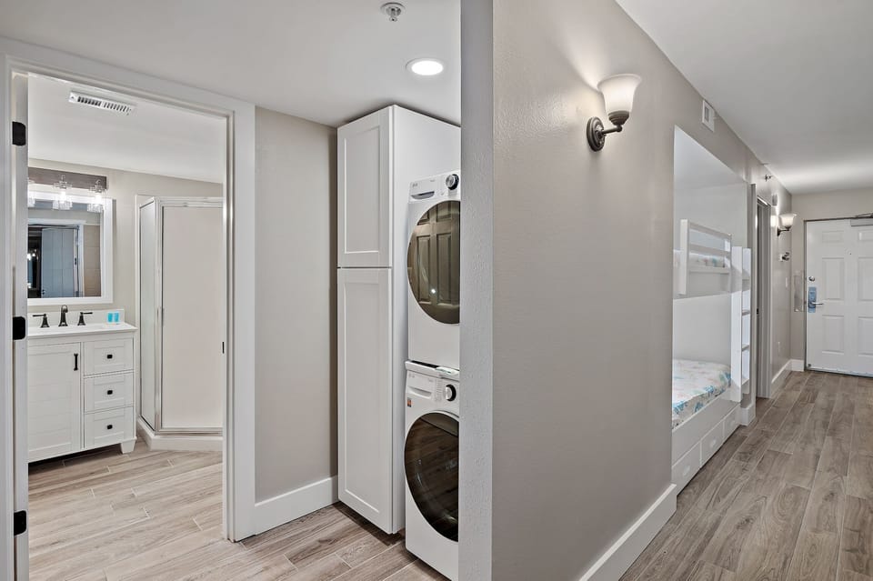 Washer dryer inside the unit