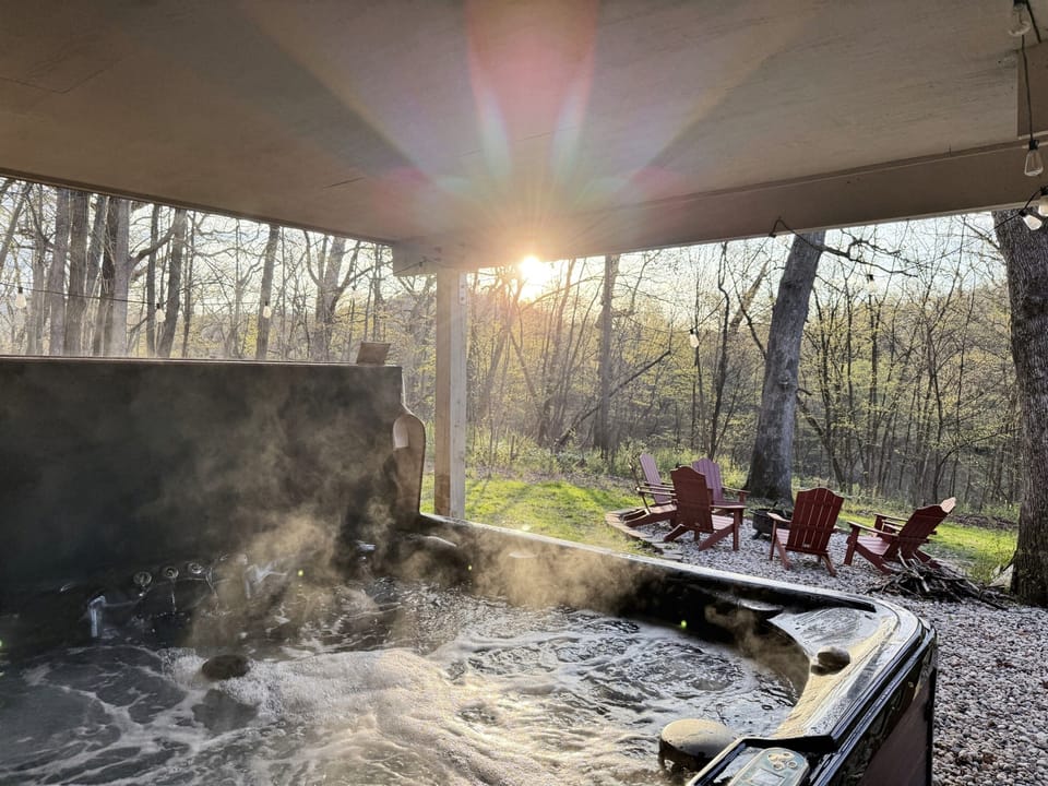 Enjoy the hot tub, surrounded by nature