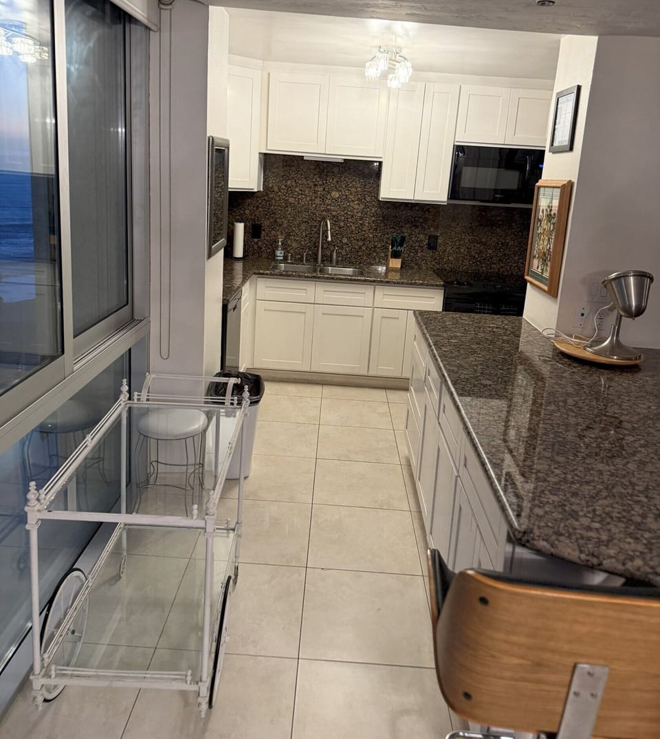 Kitchen and island