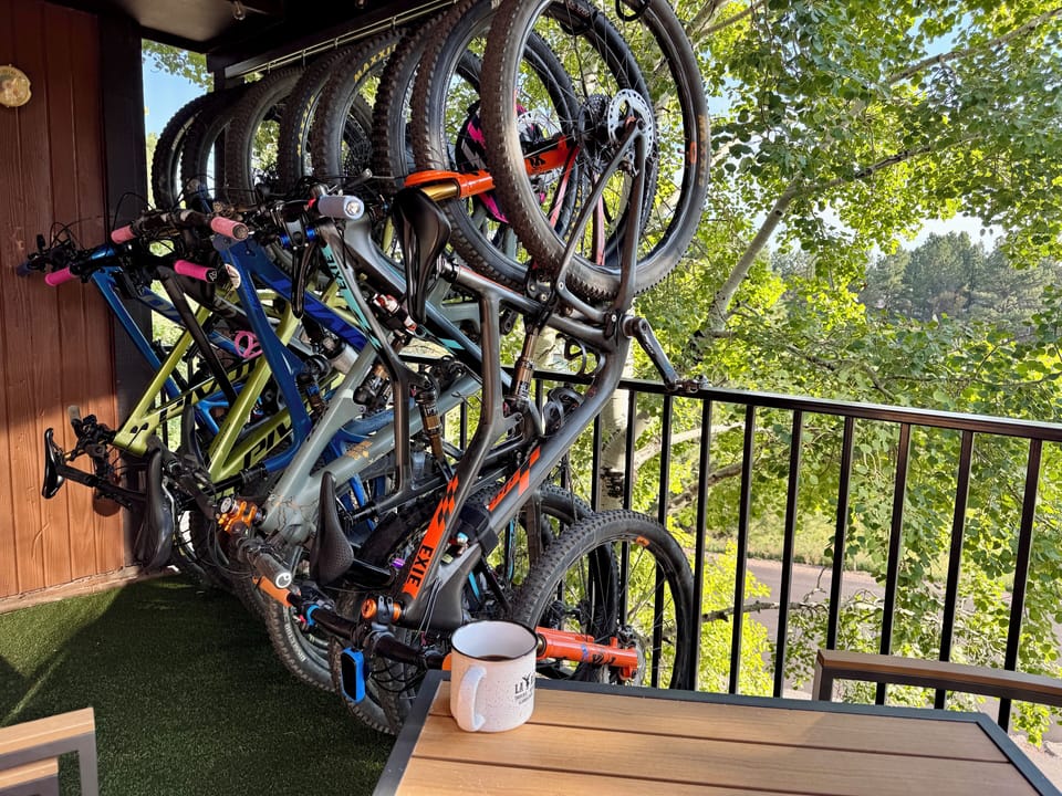 Enjoy great views from the balcony, including any bikes you bring!