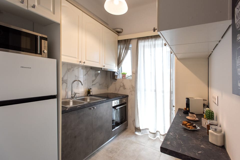Family Apartment, 2 Bedrooms, Non Smoking, City View | Private kitchen | Full-size fridge, microwave, oven, stovetop