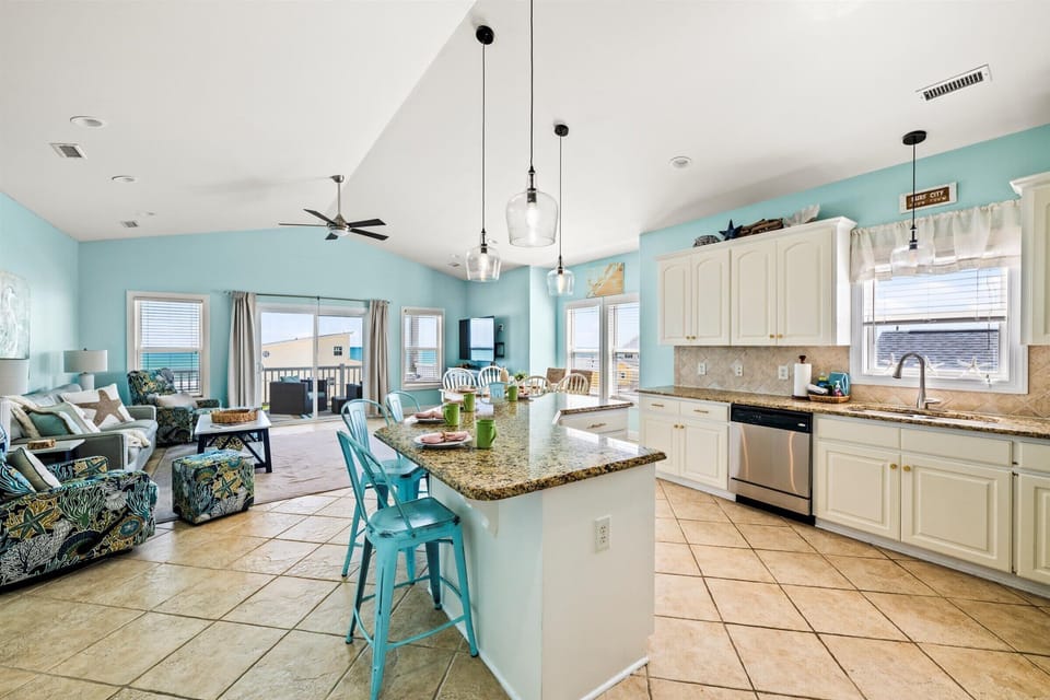 Cook up memories in this bright, beachy kitchen—fully equipped and ready for family meals or casual snacks.