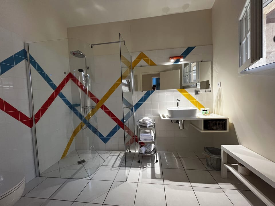 Double Room (Clairette) | Bathroom | Rainfall showerhead, hair dryer, towels, soap
