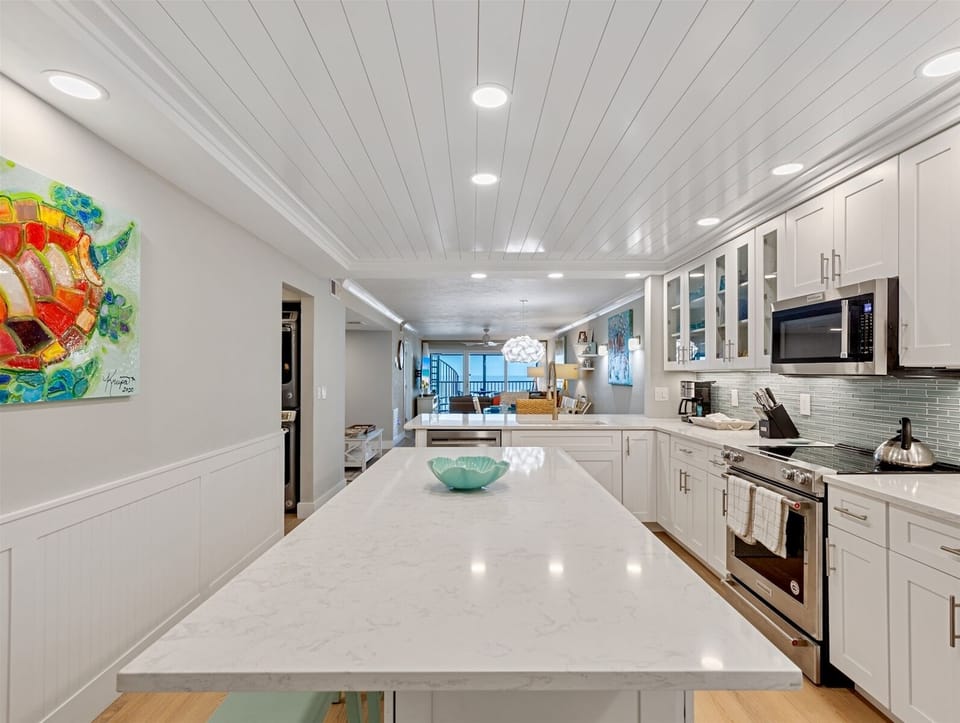 Large island in kitchen